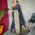 Navy blue art silk  woven saree