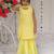 Yellow embroidered georgette sharara set
