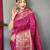Pink art silk  woven saree