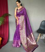 Wine art silk  woven saree
