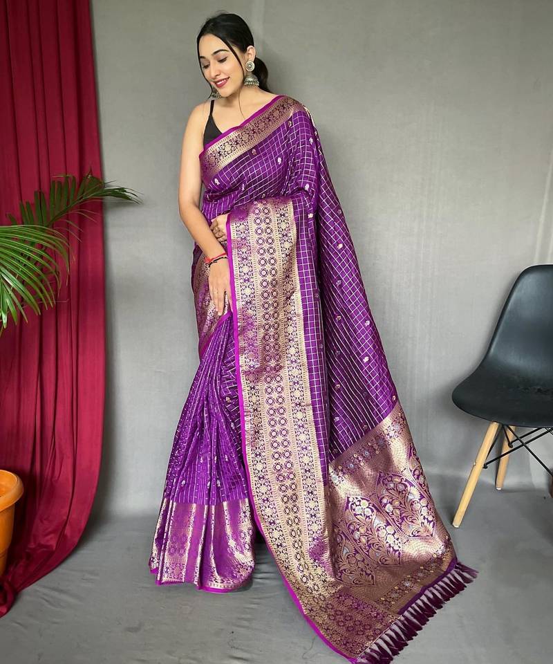 Wine art silk  woven saree