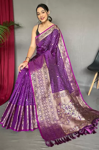 Wine art silk  woven saree