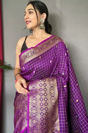 Wine art silk  woven saree