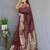 Maroon art silk  woven saree