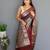 Maroon art silk  woven saree