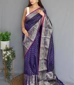 Purple art silk  woven saree