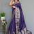 Purple art silk  woven saree