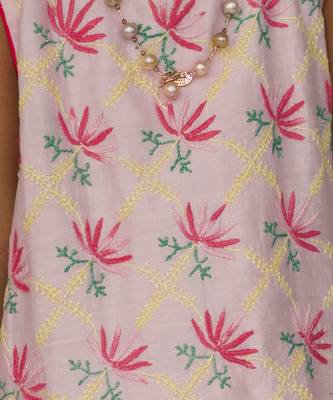 Blush Pink embroidered pure chanderi sharara set 4