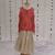 Red embroidered pure chanderi sharara set