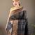 Black art silk  woven saree