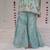 Blue embroidered pure chanderi sharara set