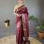 Maroon art silk  woven saree