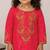 Pink embroidered pure silk sharara set