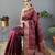 Maroon art silk  woven saree