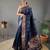 Navy blue art silk  woven saree