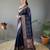 Navy blue art silk  woven saree