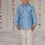 Blue embroidered pure chanderi kurta set