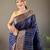 Navy blue art silk  woven saree
