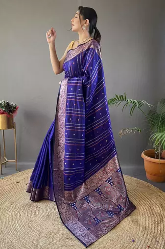 Purple art silk  woven saree