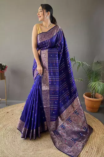Purple art silk  woven saree