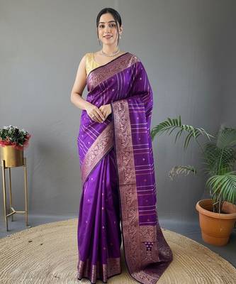 Wine art silk  woven saree 1