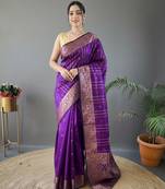 Wine art silk  woven saree