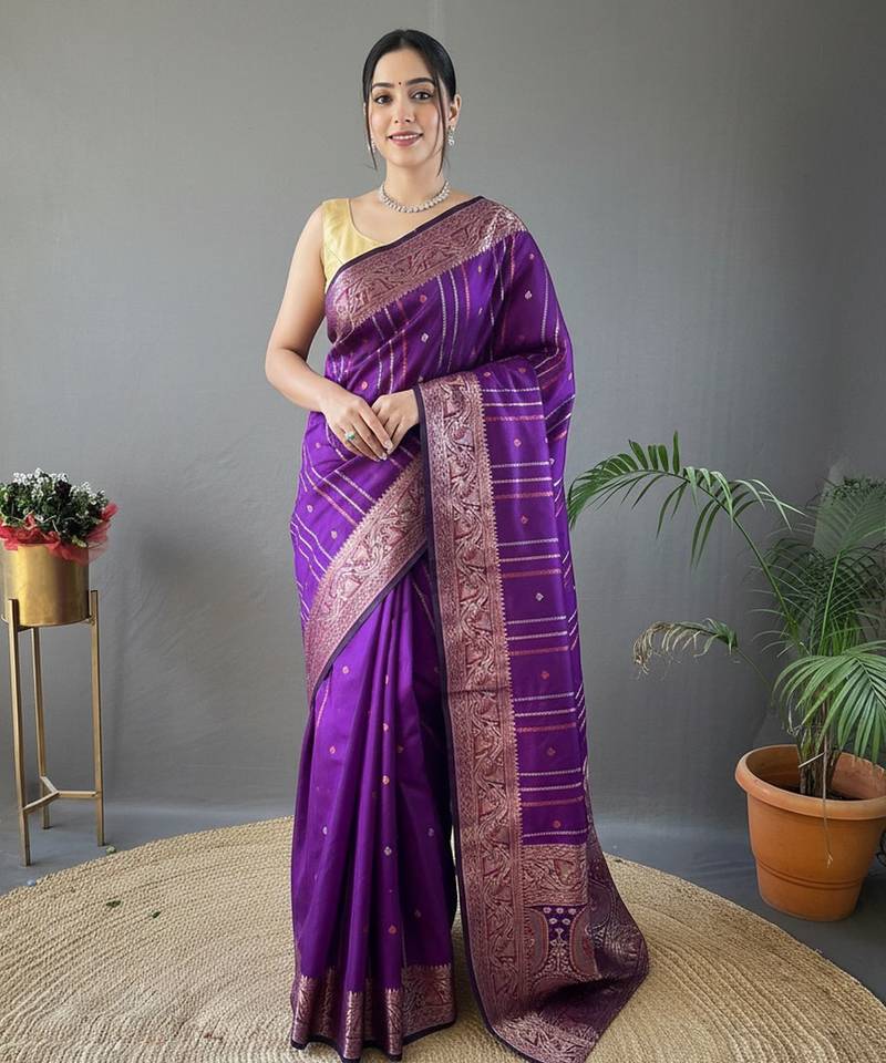 Wine art silk  woven saree