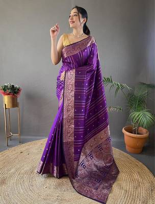 Wine art silk  woven saree 2