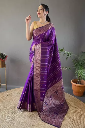 Wine art silk  woven saree