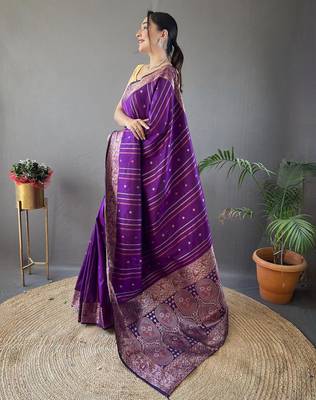 Wine art silk  woven saree 3