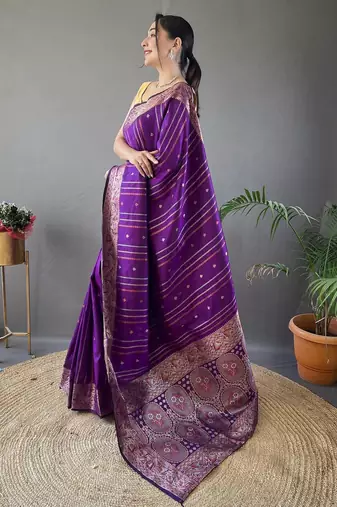 Wine art silk  woven saree