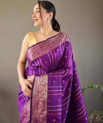 Wine art silk  woven saree 4