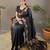 Black art silk  woven saree