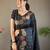 Black art silk  woven saree
