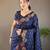 Navy blue art silk  woven saree