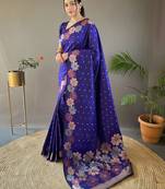 Purple art silk  woven saree