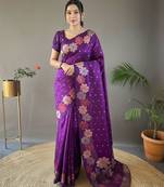 Wine art silk  woven saree