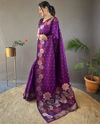 Wine art silk  woven saree 3