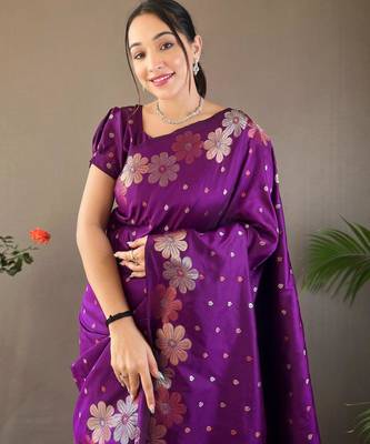 Wine art silk  woven saree 5