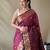 Maroon art silk  woven saree