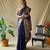 Navy blue art silk  woven saree