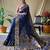 Navy blue art silk  woven saree