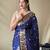 Navy blue art silk  woven saree