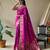 Pink art silk  woven saree
