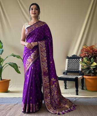 Wine art silk  woven saree 1