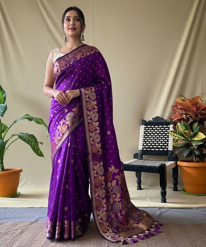 Wine art silk  woven saree