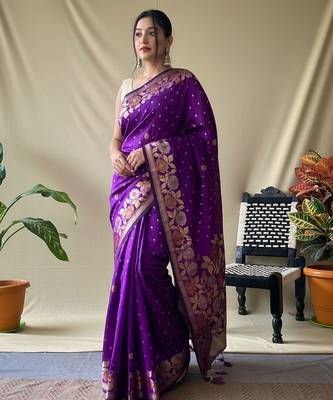 Wine art silk  woven saree 2