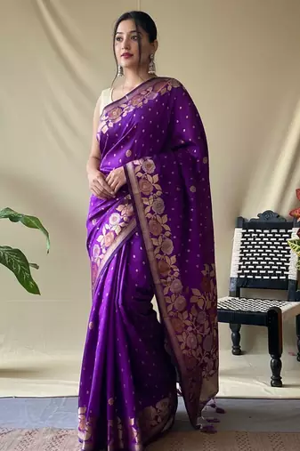 Wine art silk  woven saree