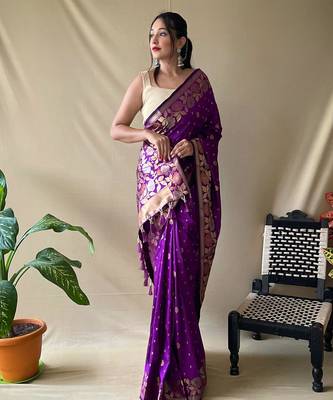 Wine art silk  woven saree 3