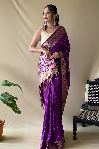 Wine art silk  woven saree